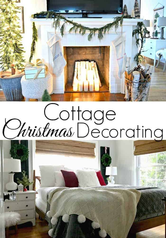 cottage decorated for Christmas