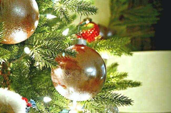 12 easy Christmas tree ideas to try including this DIY mercury glass ornament.