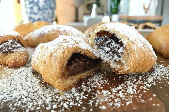 A close up of Nutella crescent rolls