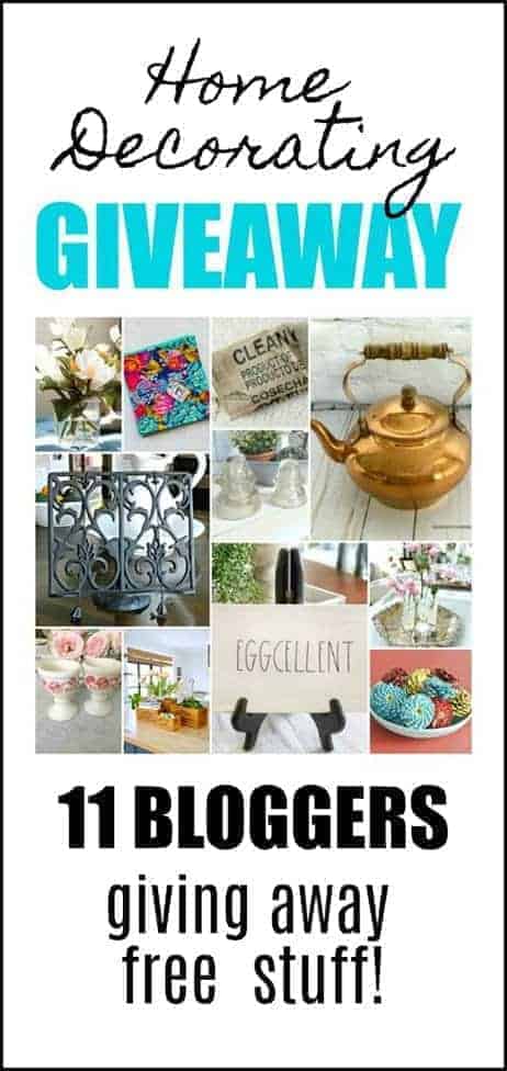 Blogger home decor giveaway home decorating giveaway graphic with 11 pictures of home decor