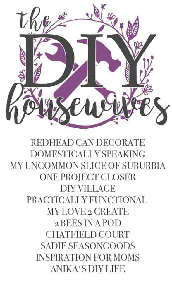 graphic for the DIY housewives with names of the blogs participating