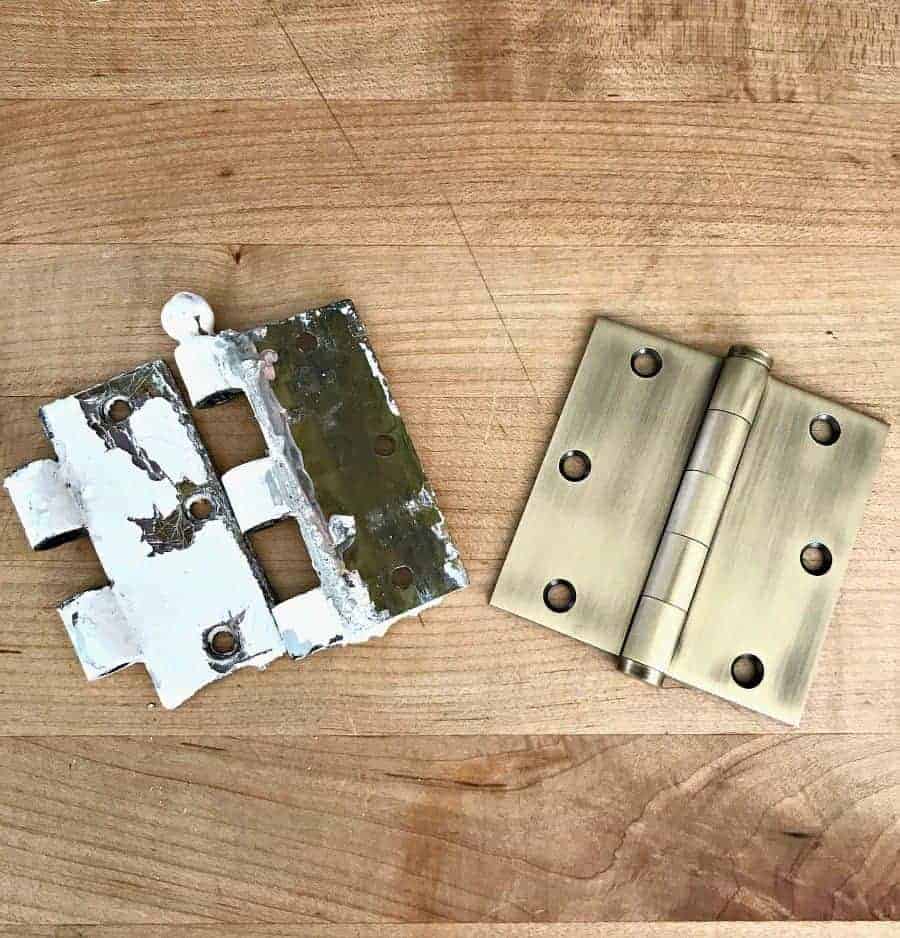 old door hinge and new door hinge