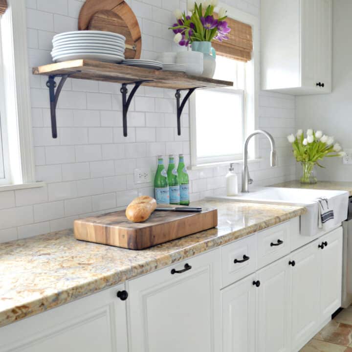 white kitchen cabinets in small galley kitchen