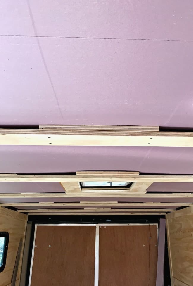 rigid insulation installed in ceiling in RV