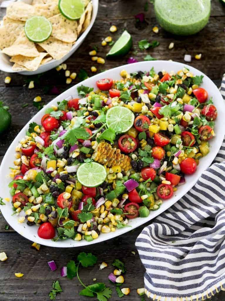 grilled corn salad that is a part of the 15 best cold summer salads