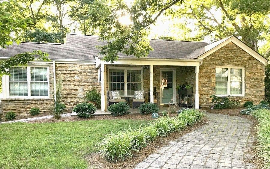 easy DIY curb appeal ideas for a stone cottage 