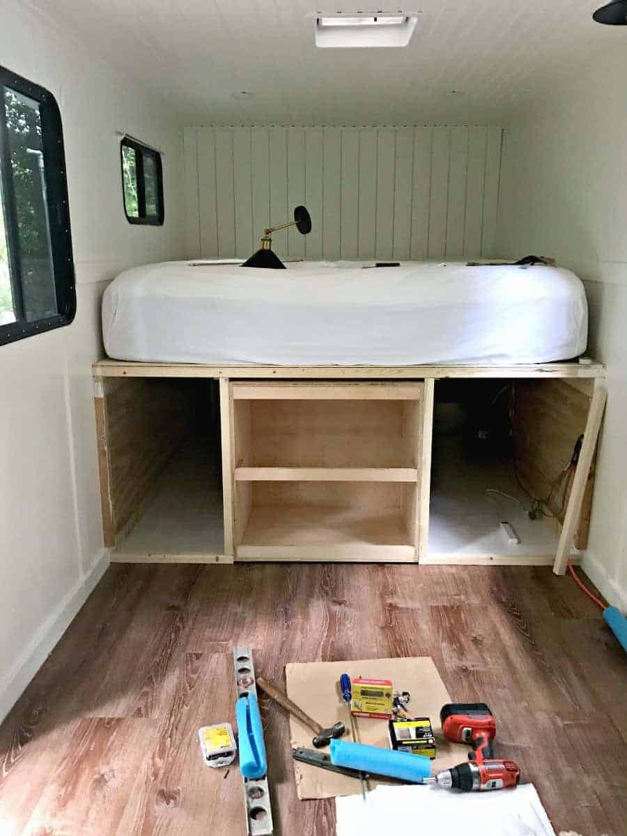 cottage musings for June 2018 and platform bed with drawers in RV