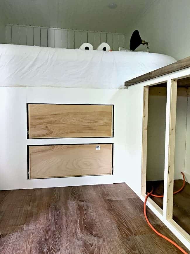 new drawers under platform bed for our RV renovation 