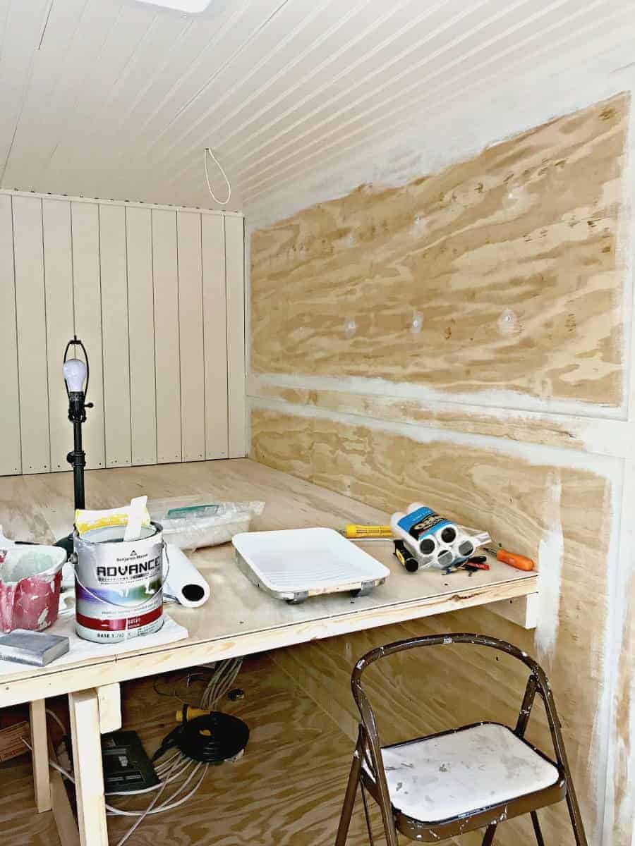 painting plywood walls for our RV renovation 