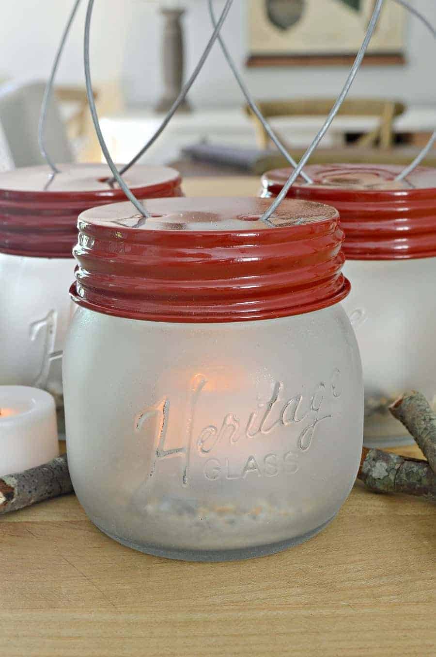 mini DIY mason jar lanterns