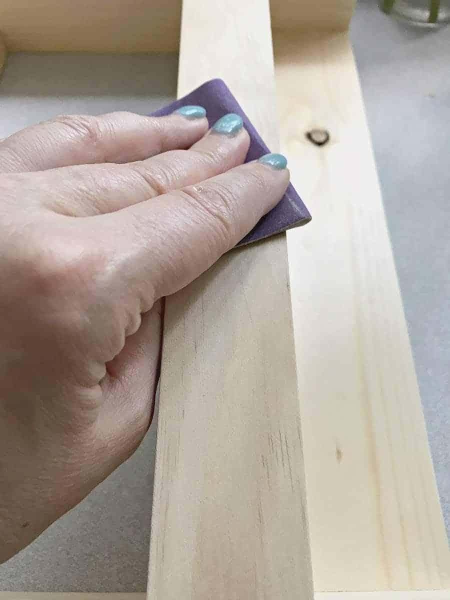 sanding pine wood coat rack