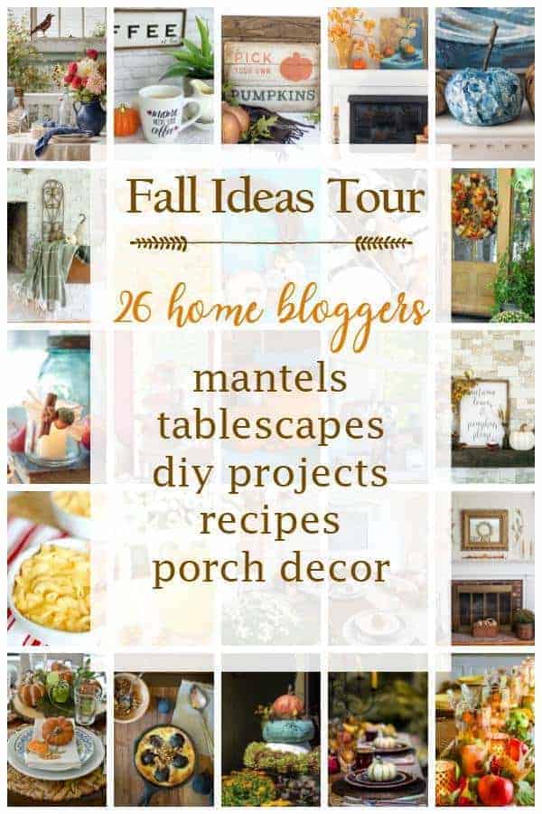 collage of fall decor ideas from a blogger Fall Ideas Tour plus a large graphic
