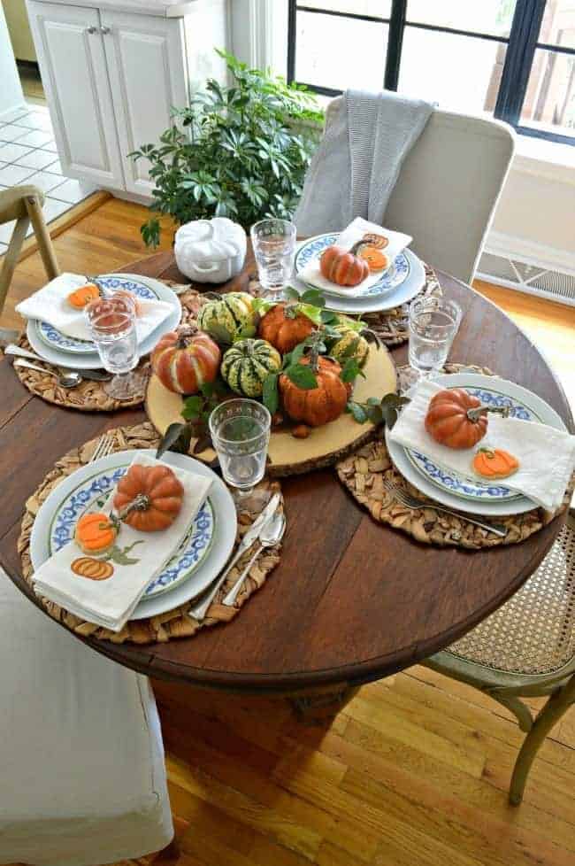 Simple Fall Tablescape  Fall Paper Plate Table Setting