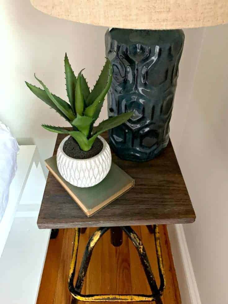 Easy DIY Nightstand from a Thrift Store Stool