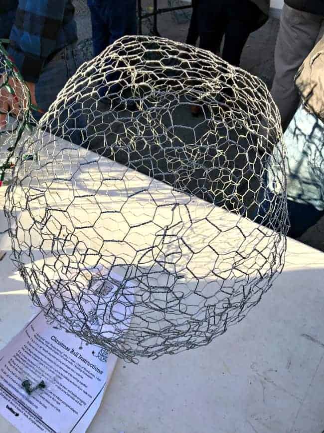 Making DIY Lighted Chicken Wire Christmas Balls and How to Hang Them