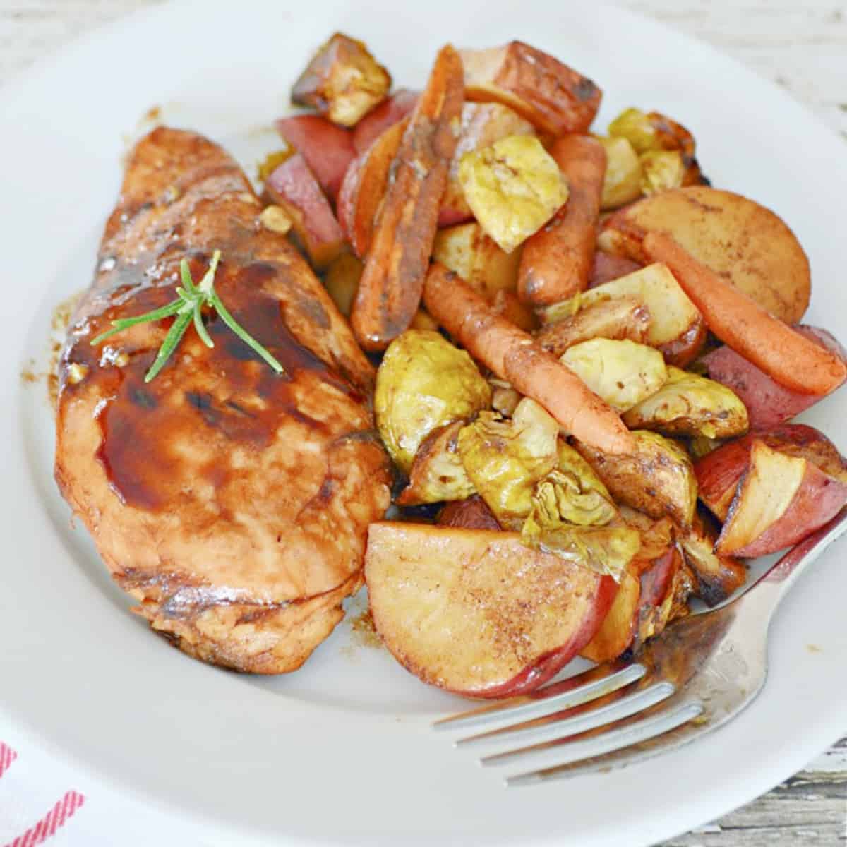 One Pan Balsamic Chicken and Roasted Vegetables