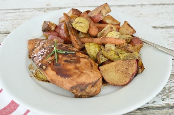 One Pan Balsamic Chicken and Roasted Vegetables