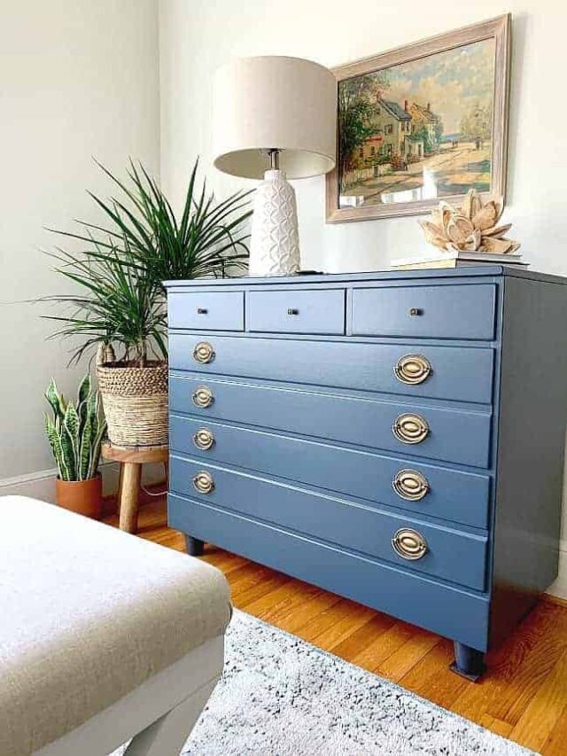 DIY Dresser Makeover In Navy Story