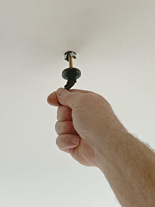 putting a toggle bolt in a ceiling