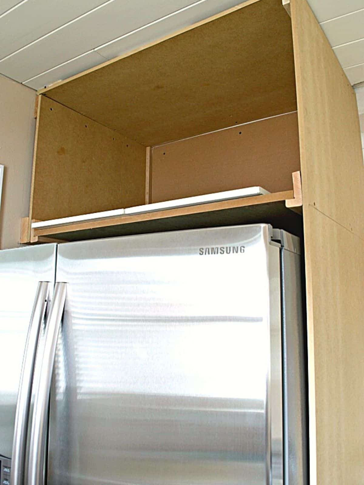 How To Build A Custom DIY Over The Fridge Organizer