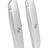 Internet's Best Classic Utility Knife | Set of 2 | Retractable Razor Knife Set | Extra Blade Refills | Box Cutter Locking Razor Knife | Full Metal Body