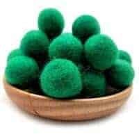 Felt Wool Beads Balls Pom Pom Handmade DIY for Craft Dream Catcher Baby Moile Pompom Home Decor Nursery Party Props (Christmas Green 20mm 30pcs)