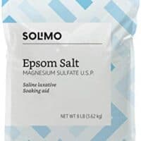 Amazon Brand - Solimo Epsom Salt Soak, Magnesium Sulfate USP, 8 Pound