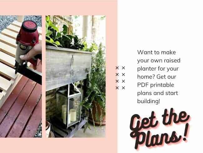 graphic with pictures of raised planter and building planter