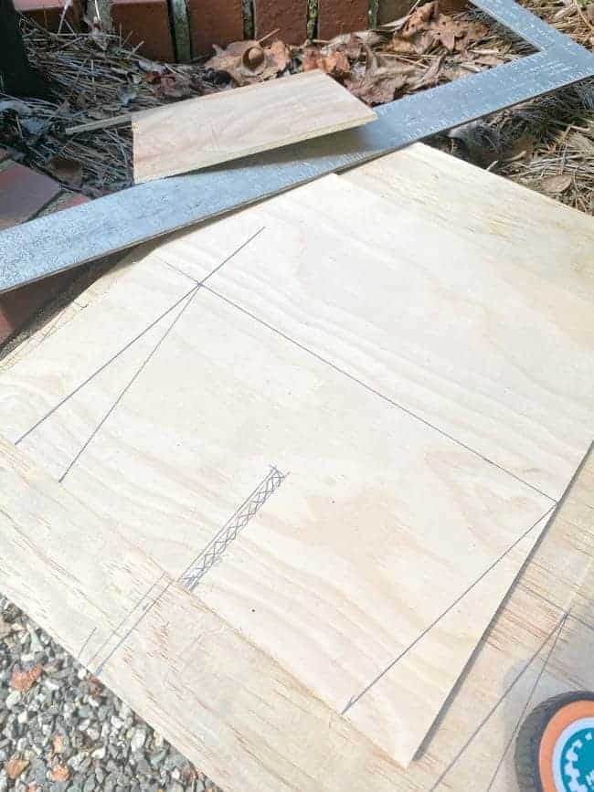 piece of underlayment with measurements on it