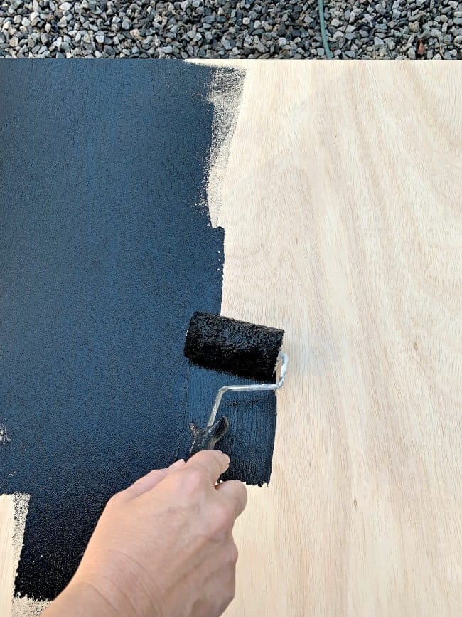 painting plywood with black paint