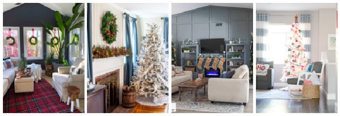 A living room filled with Christmas decor