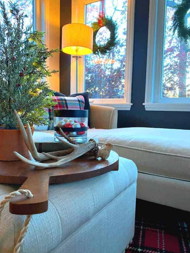 view of sunroom windows with hanging wreaths