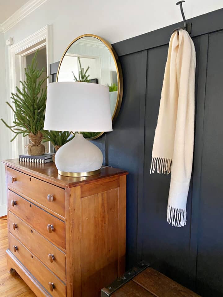 Easy Board and Batten Accent Wall view small entry with dark painted board and batten accent wall