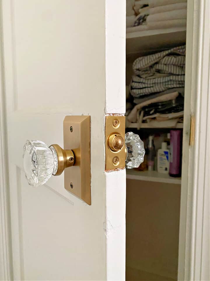 new glass door knobs on closet door