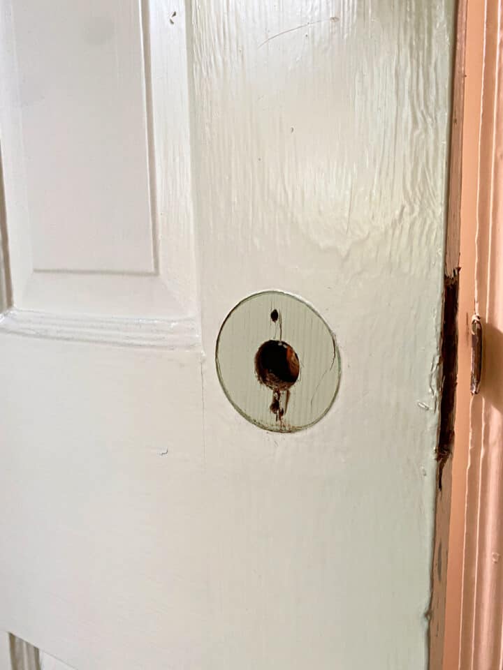 door knob hole in closet door