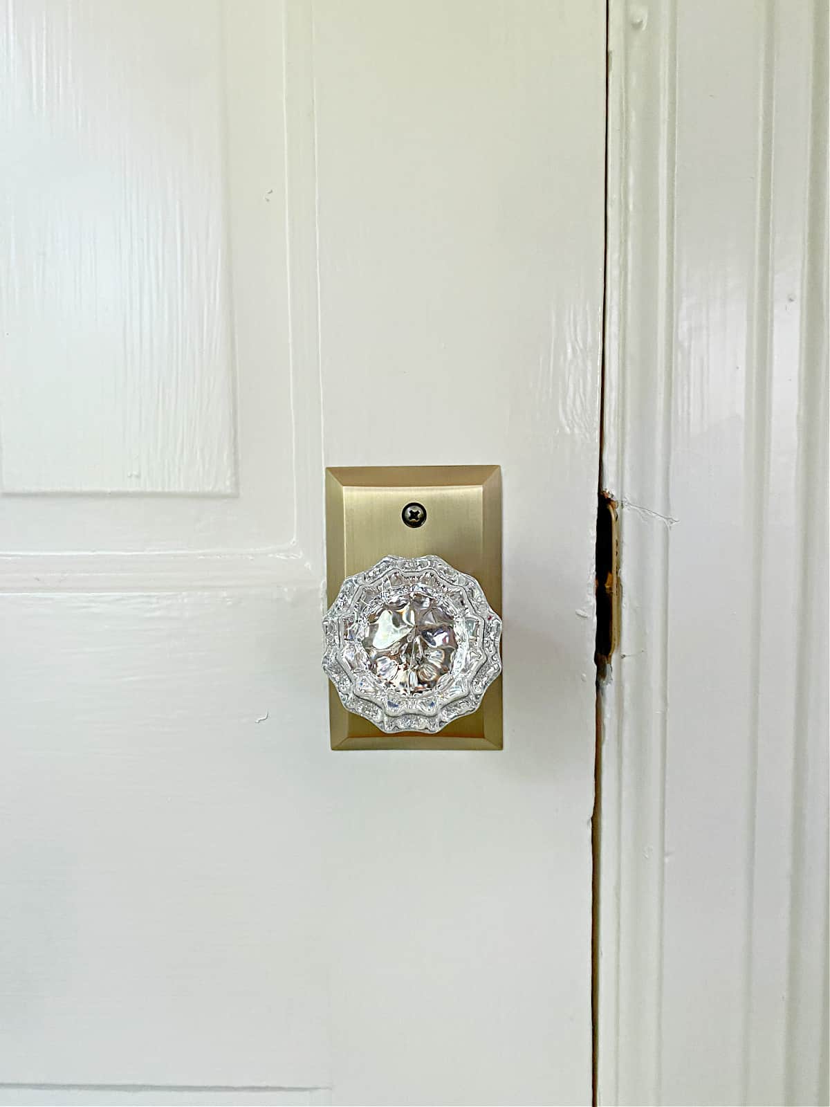 new glass door knobs on bedroom closet door