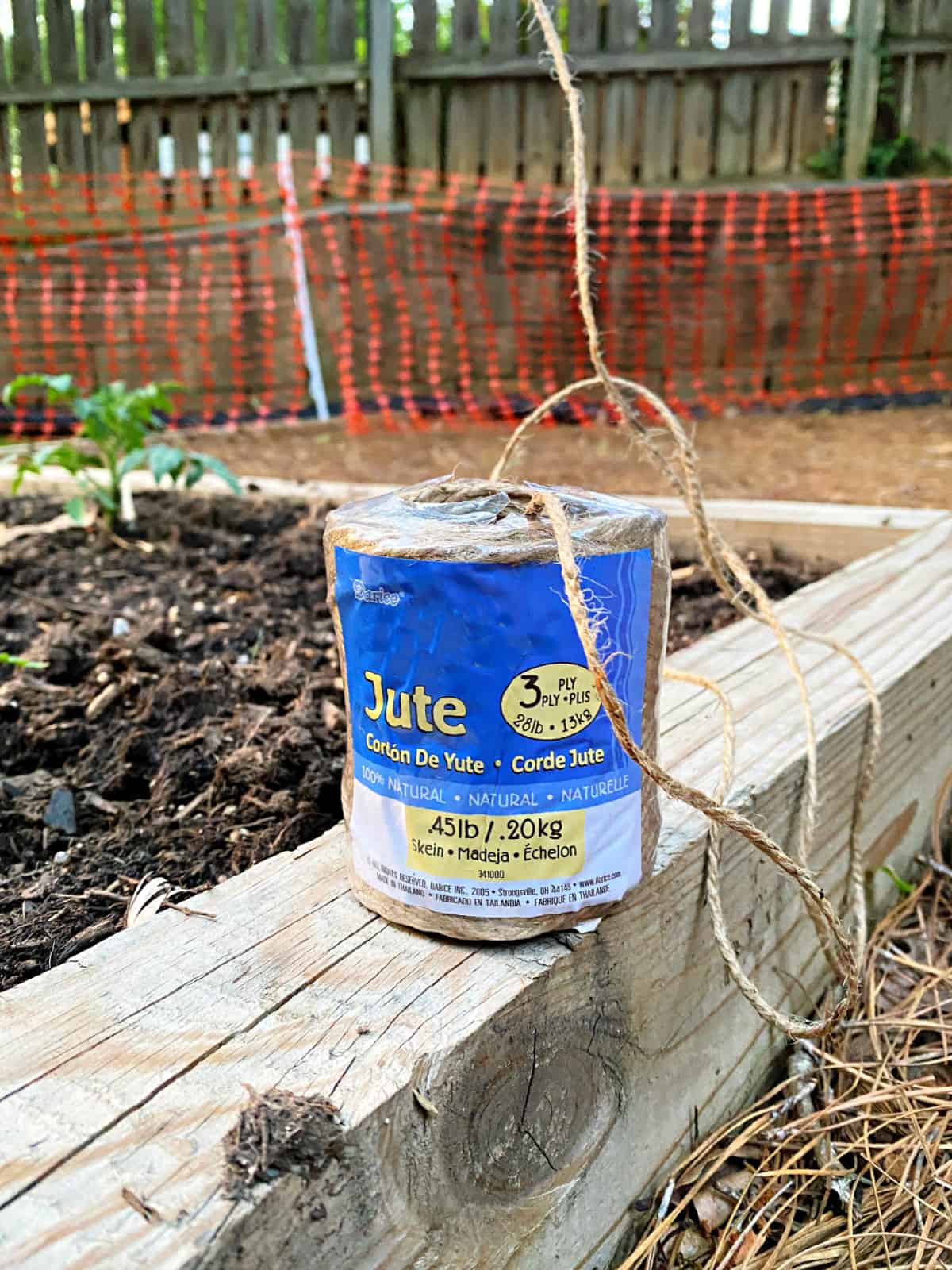 package of garden twine on wood