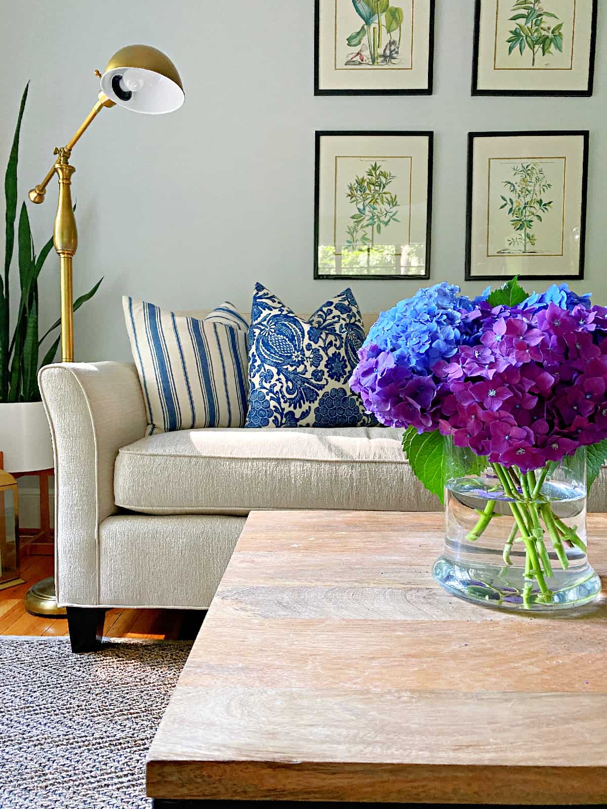 vase of flowers on coffee table