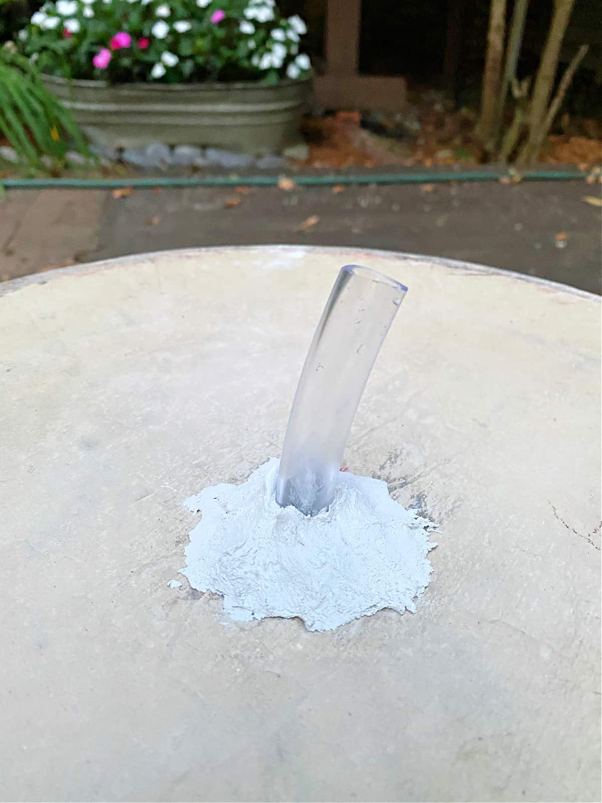 clear tubing in bottom of pottery