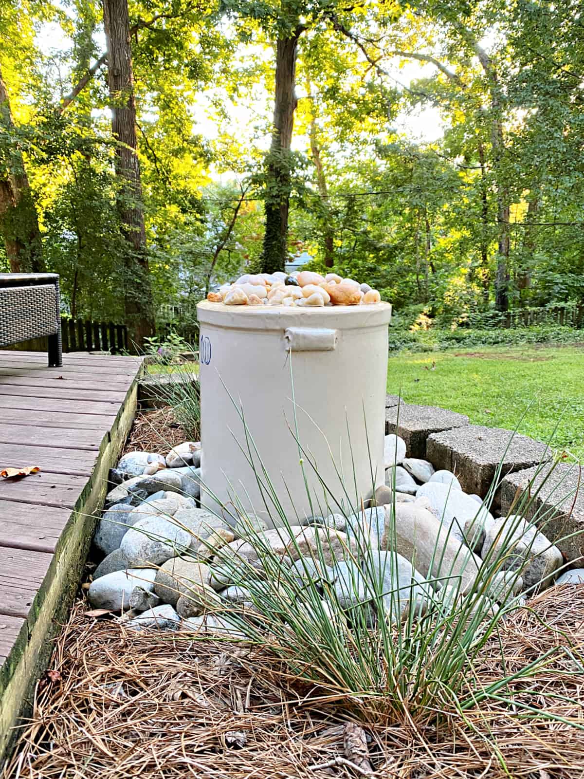 DIY water fountain in garden