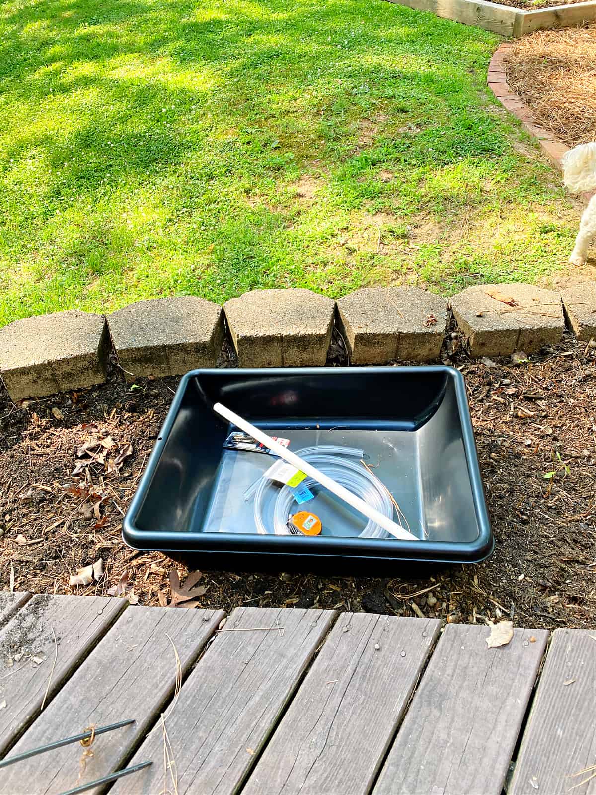 fountain liner on top of ground