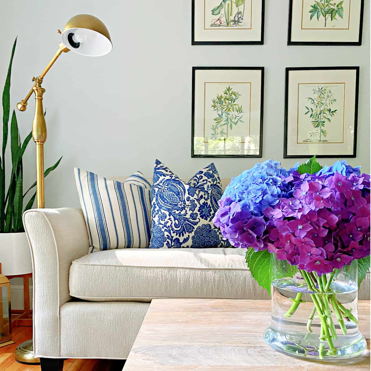 vase of flowers on coffee table
