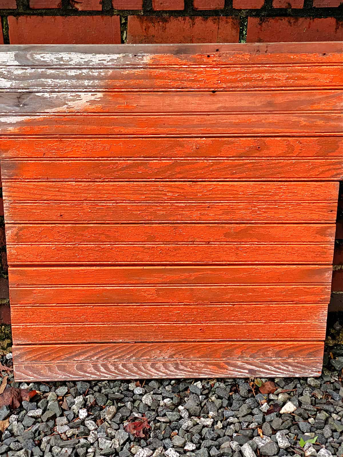 wood sign painted orange