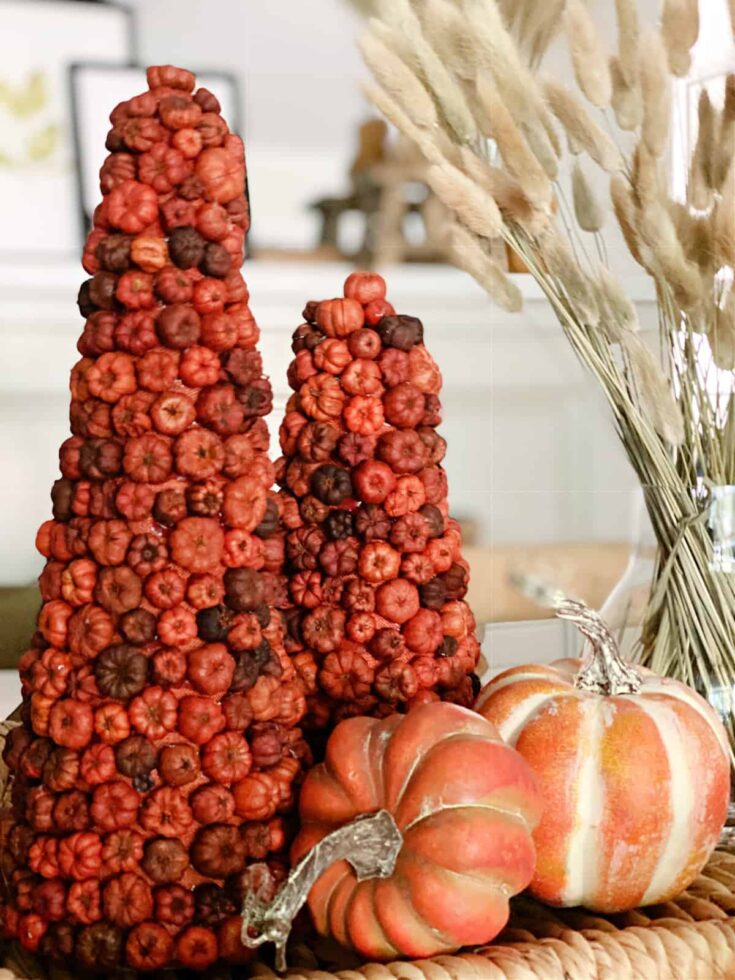 fall centerpiece with putka pods