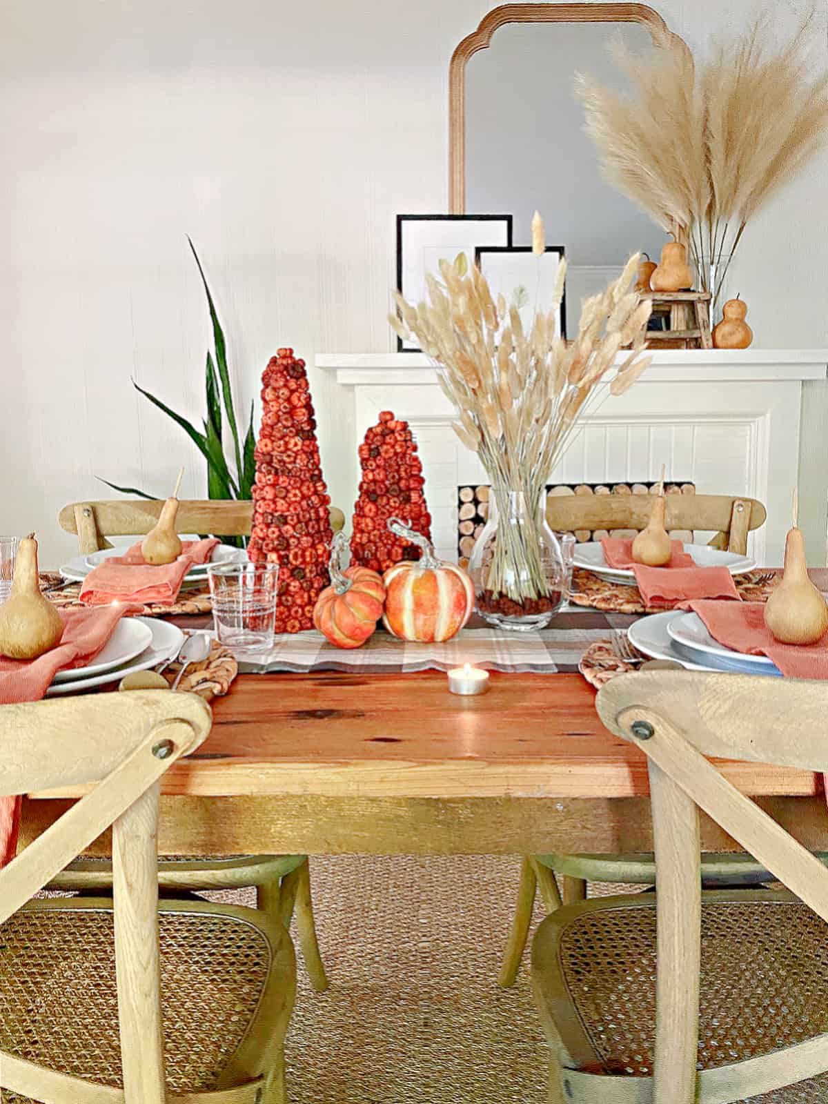 Easy Fall Table Decor Ideas photo fall table setting with centerpiece