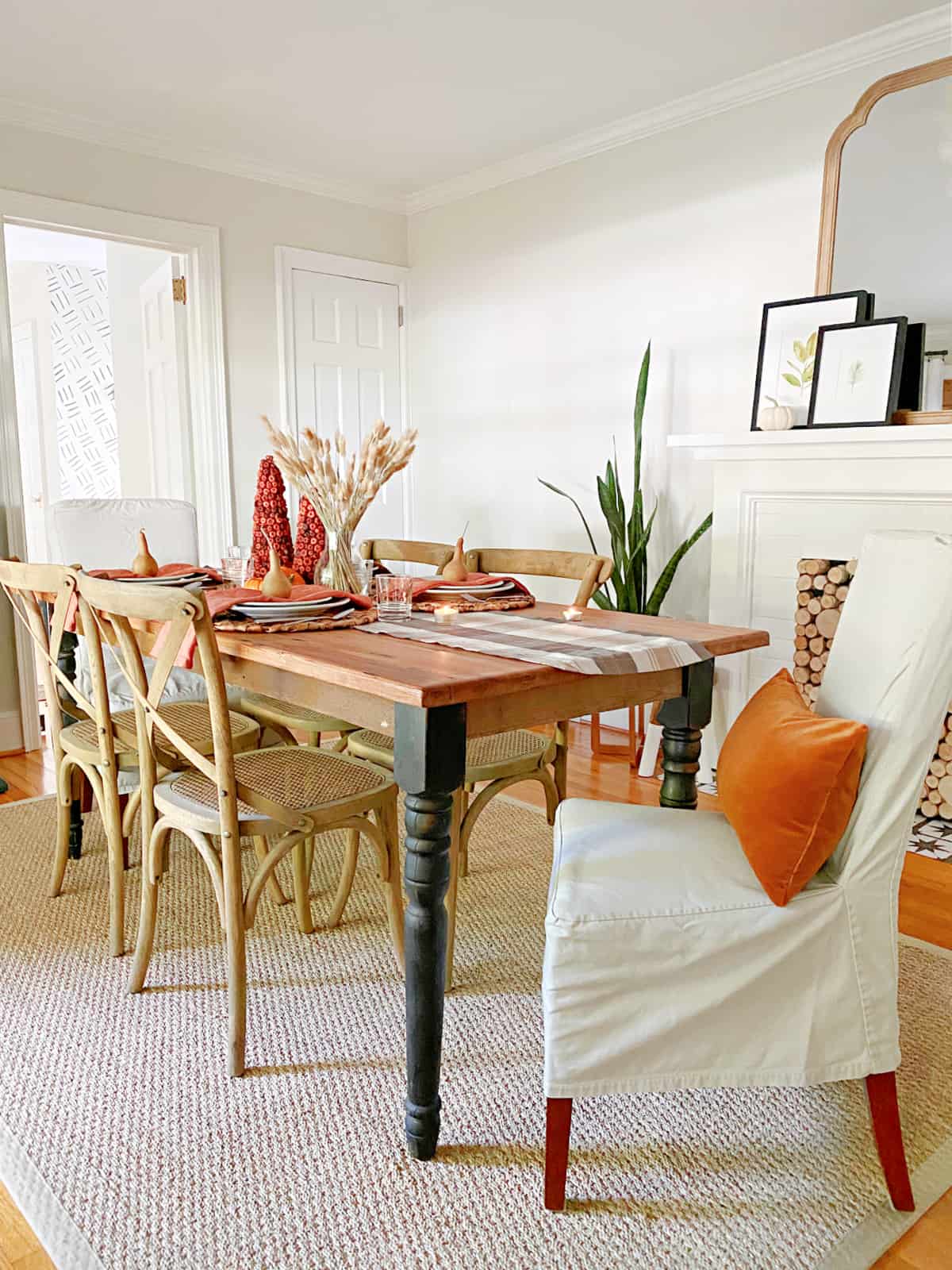 fall table set for dinner