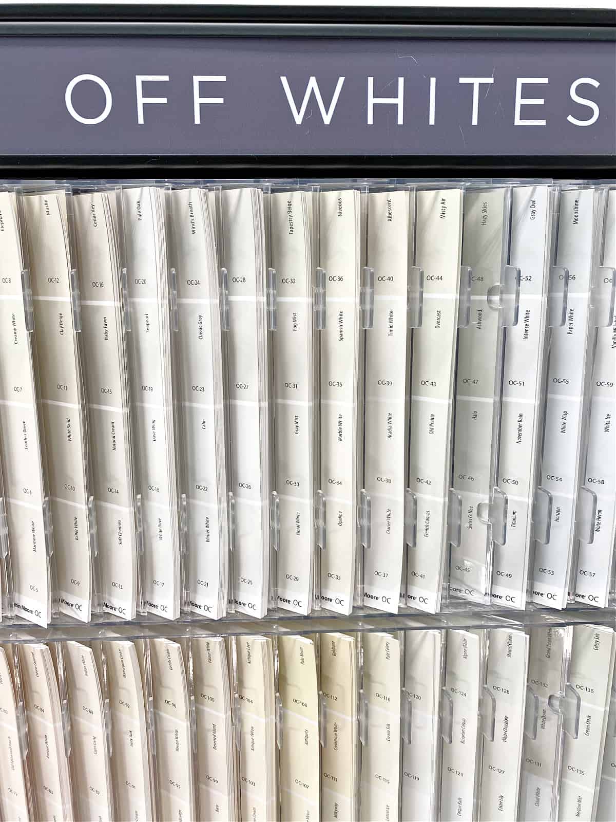 off white paint chips in store