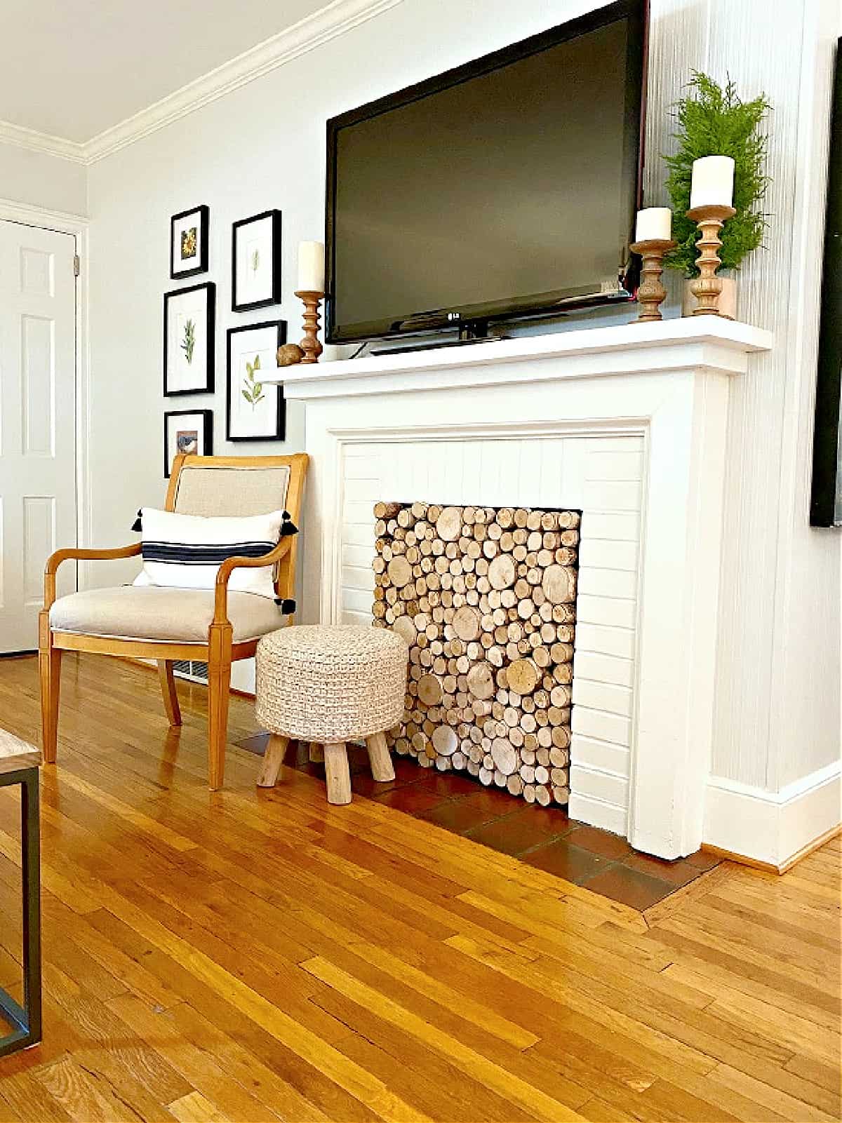 fireplace in living room