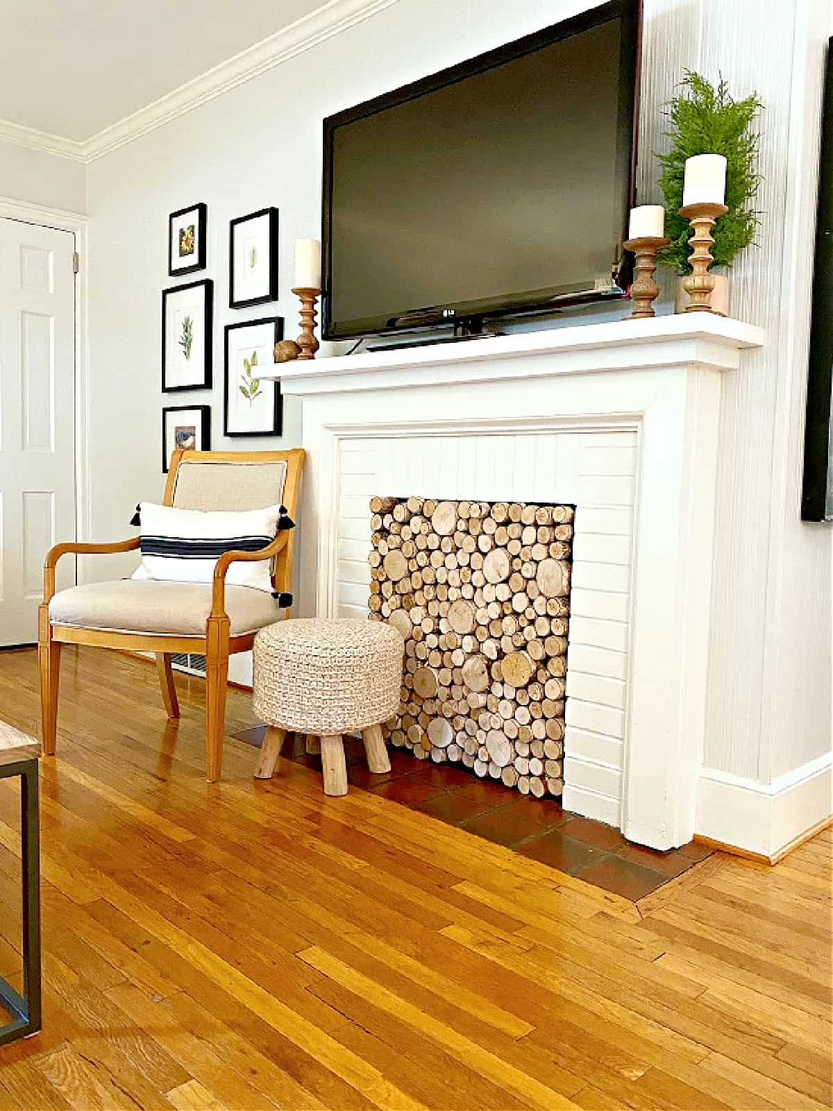 Fireplace Update with Peel & Stick Tiles pix fireplace in living room