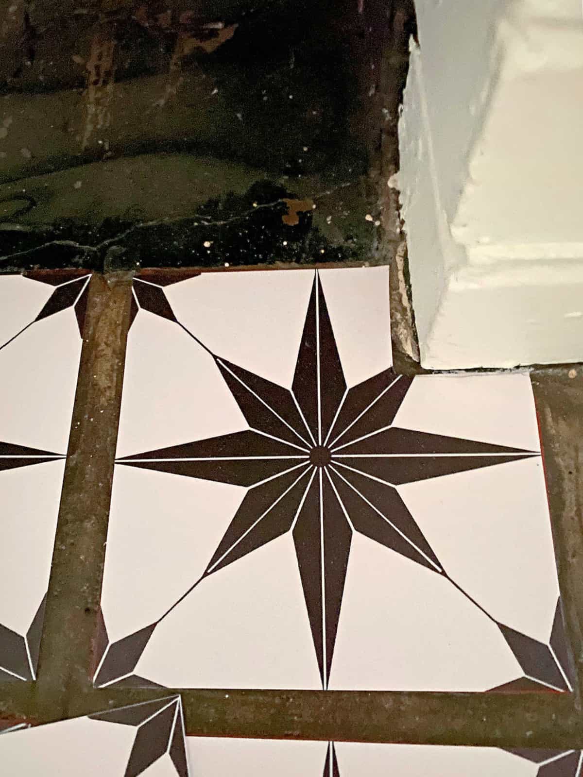 Fireplace Update with Peel & Stick Tiles mug vinyl tile sticker on tile